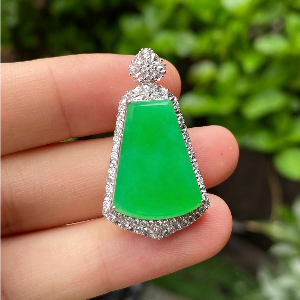 天然A货翡翠18K无事牌吊坠女款 欣赏勿拍 翡翠回流寄售联系客服