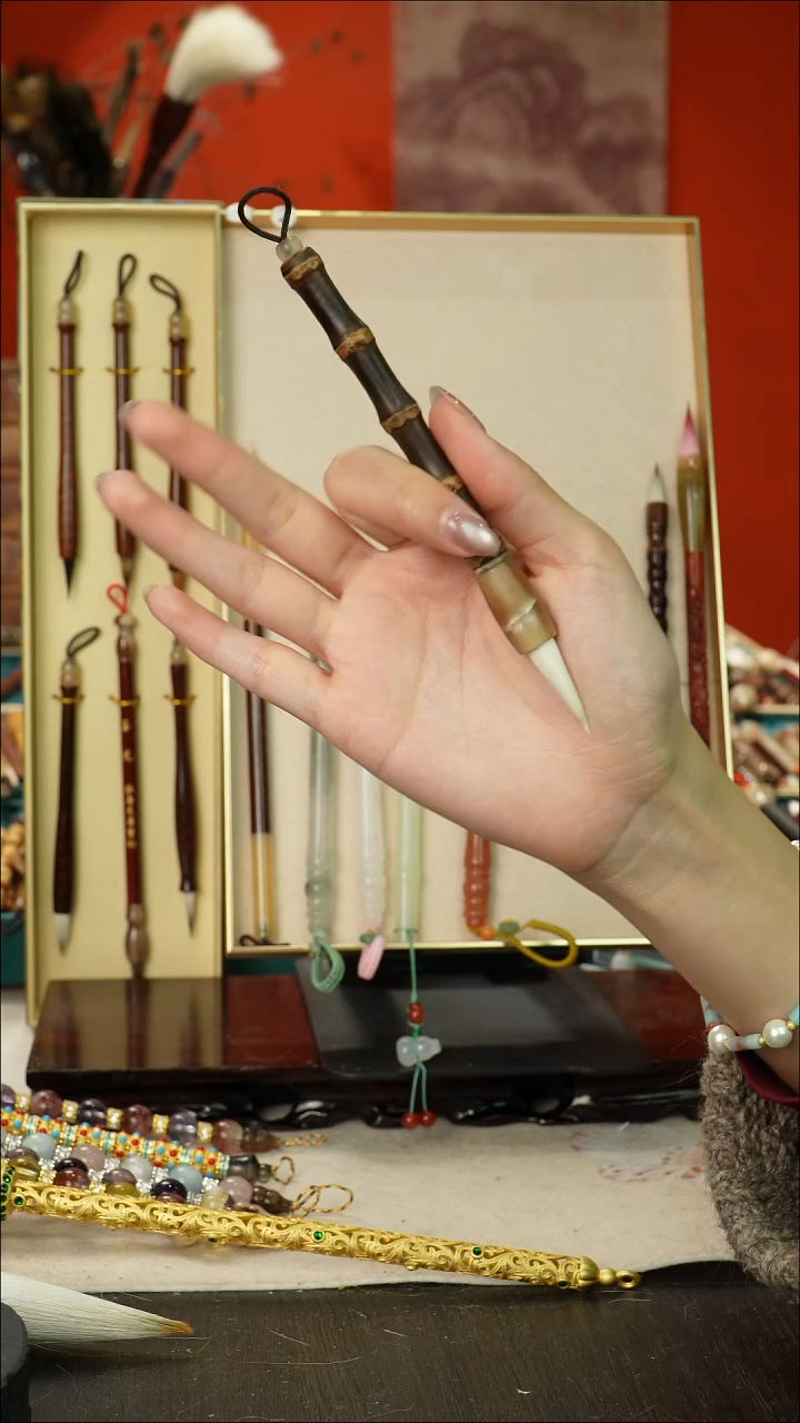 161号闪孤品高货毛笔链接 清水试笔 蘸墨不退