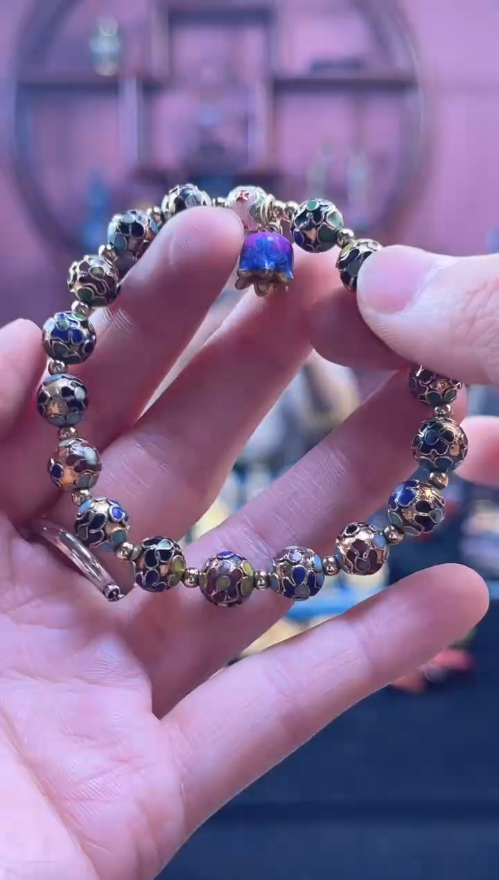 非遗 景泰蓝 金地 0.8 手串