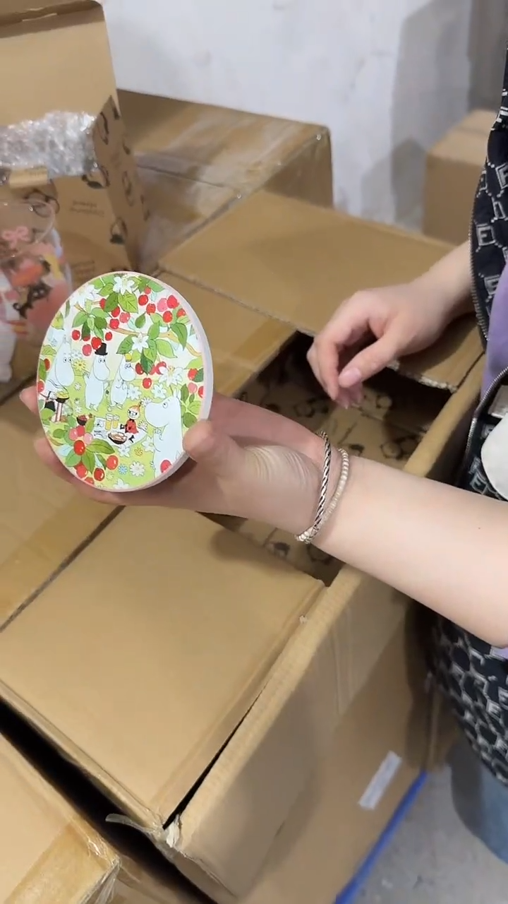 瓷片姆明杯垫10.3cm（樱桃）