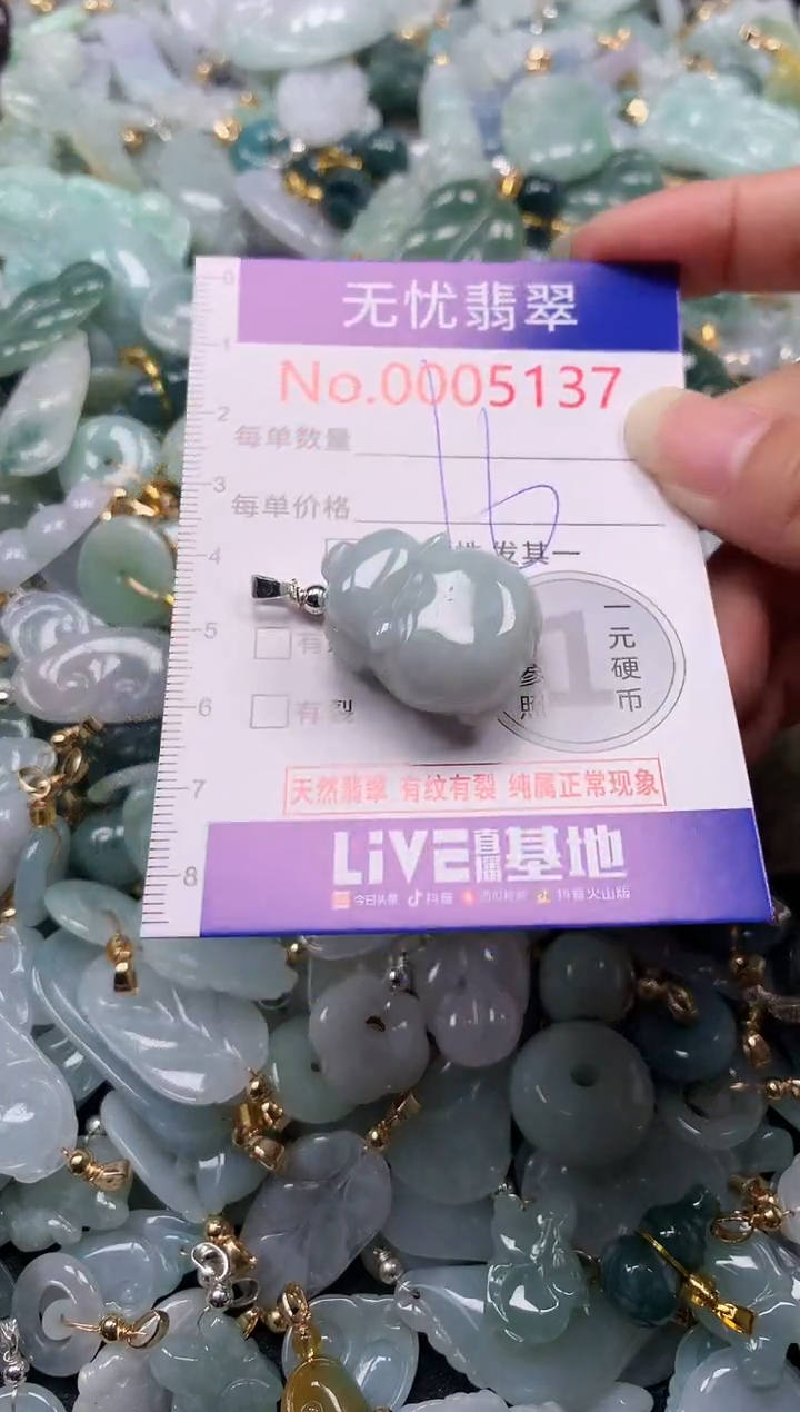 吊坠(不含链)未镶嵌翡翠5137