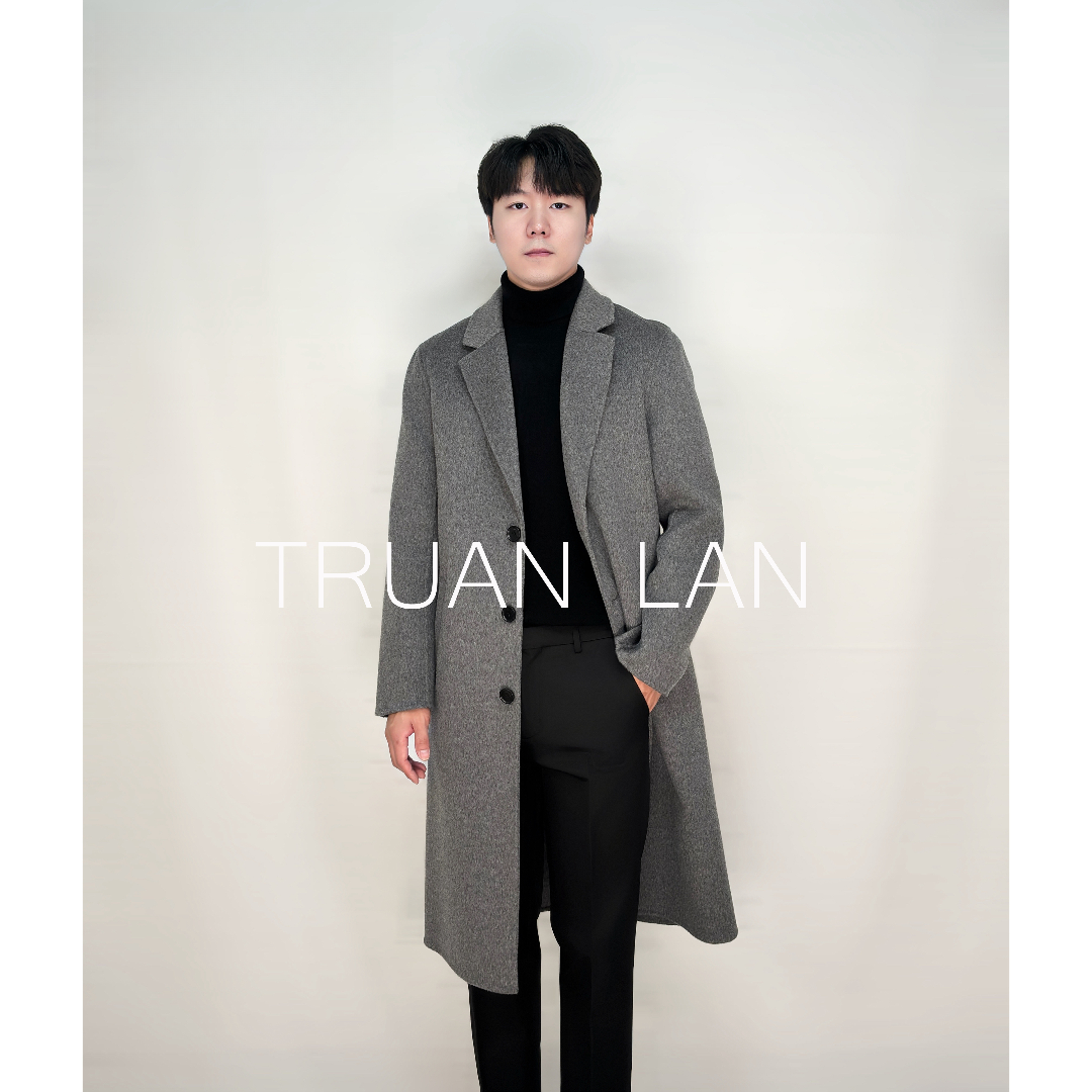 【TL】秋冬男士简约中长款双面100羊毛大衣休闲毛呢外套呢子男外套