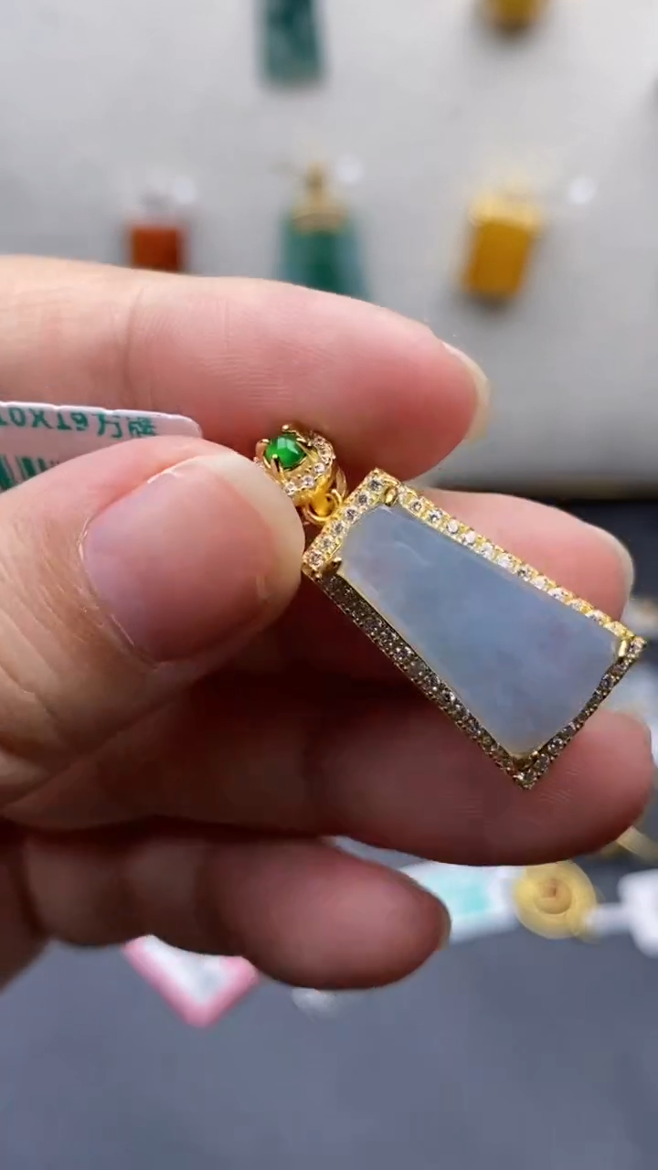 银S925镶嵌戒指翡翠1