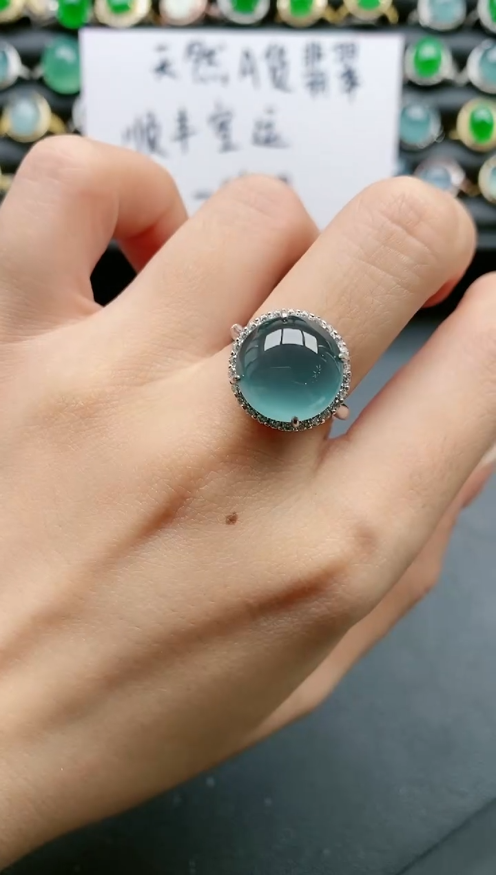 【闪购商品】翡翠戒指银S925镶嵌111111