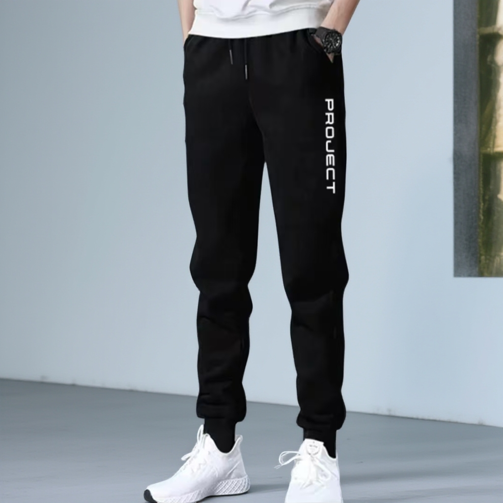 2311防风字母裤高腰潮流拼接束脚卫裤长裤男士