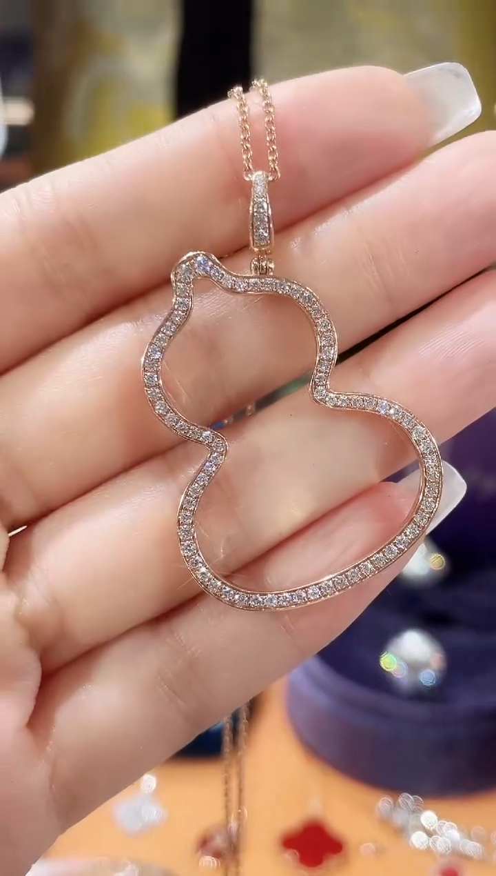 【闪购商品】钻石颈饰18K金镶嵌项链