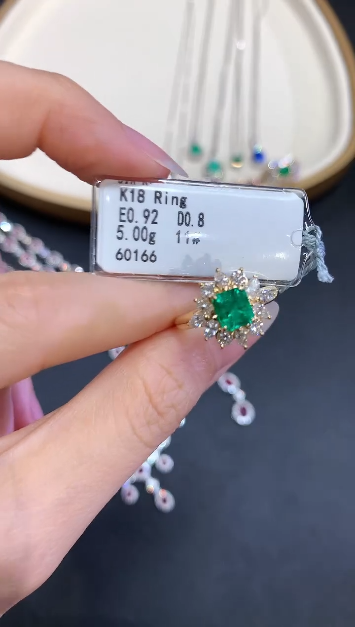 定制祖母绿项链18K金镶嵌S505|15000