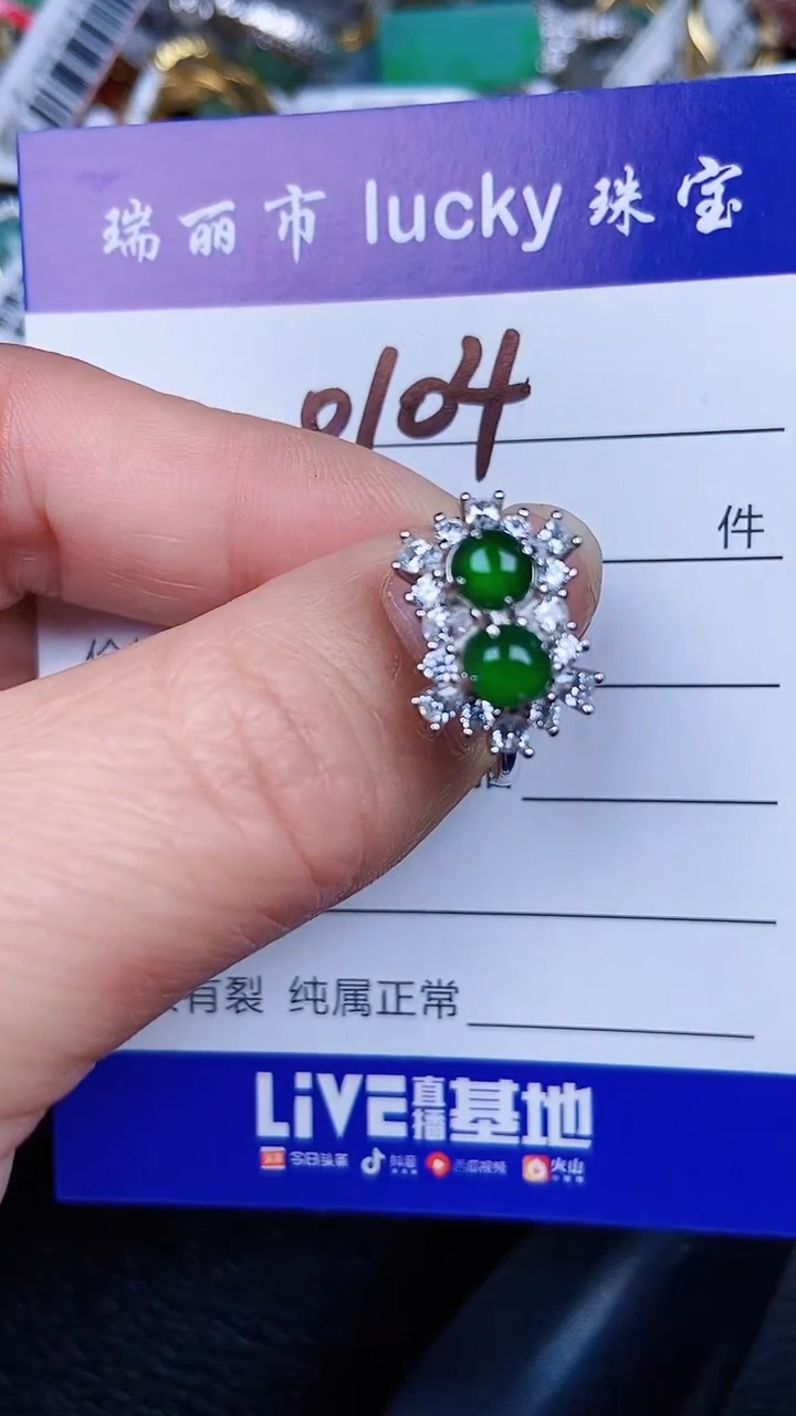 颈饰银S925镶嵌翡翠0104