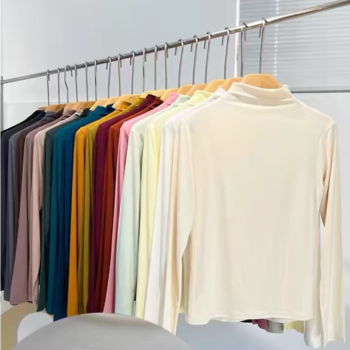 25年新款女士莫代尔打底衫米色灰色两款