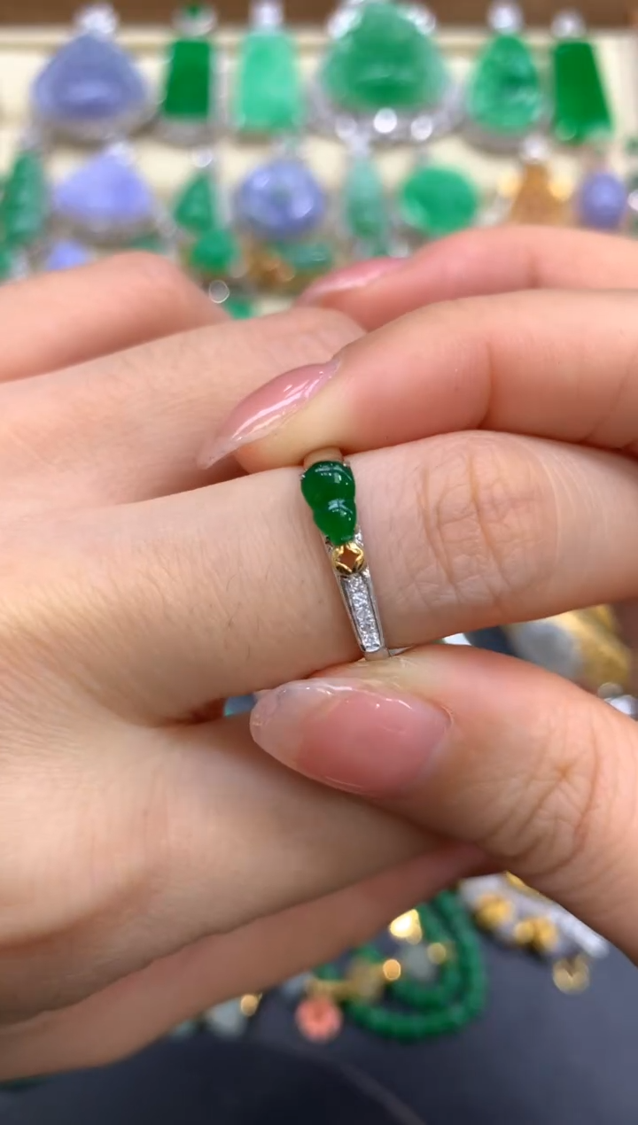 【闪购商品】翡翠戒指18K金镶嵌305-中国好珍宝