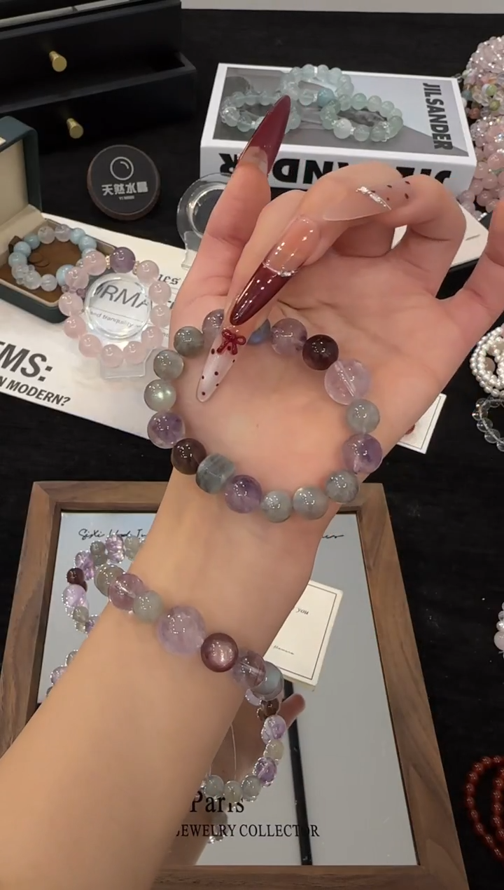 未镶嵌手链水晶灰月光多宝x3610