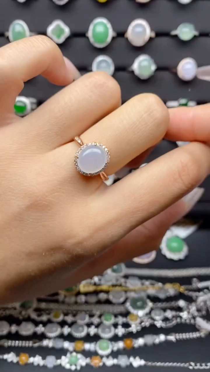 【闪购商品】翡翠戒指银S925镶嵌 S925银镶嵌翡翠戒指