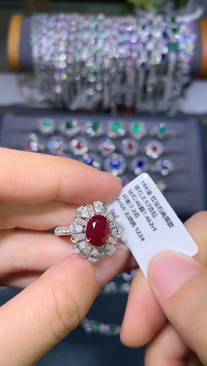 【闪购商品】红宝石戒指18K金镶嵌      