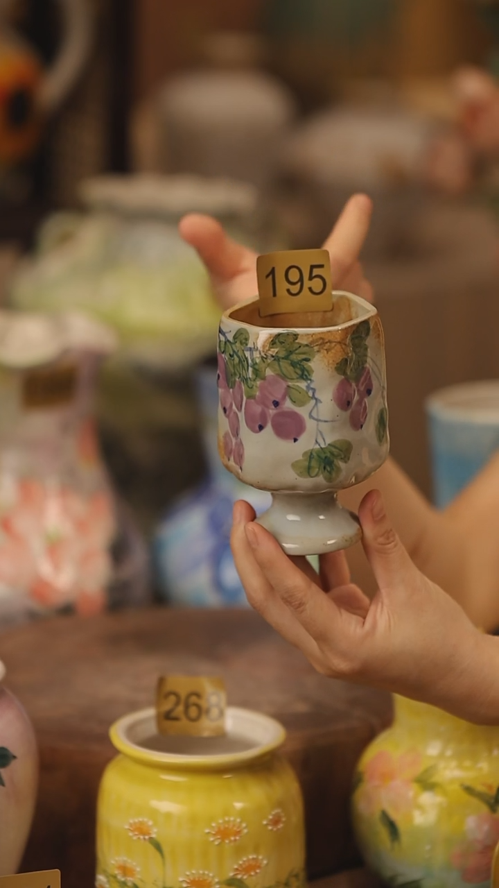 陶瓷195景德镇设计师手作花器摆件侘寂风