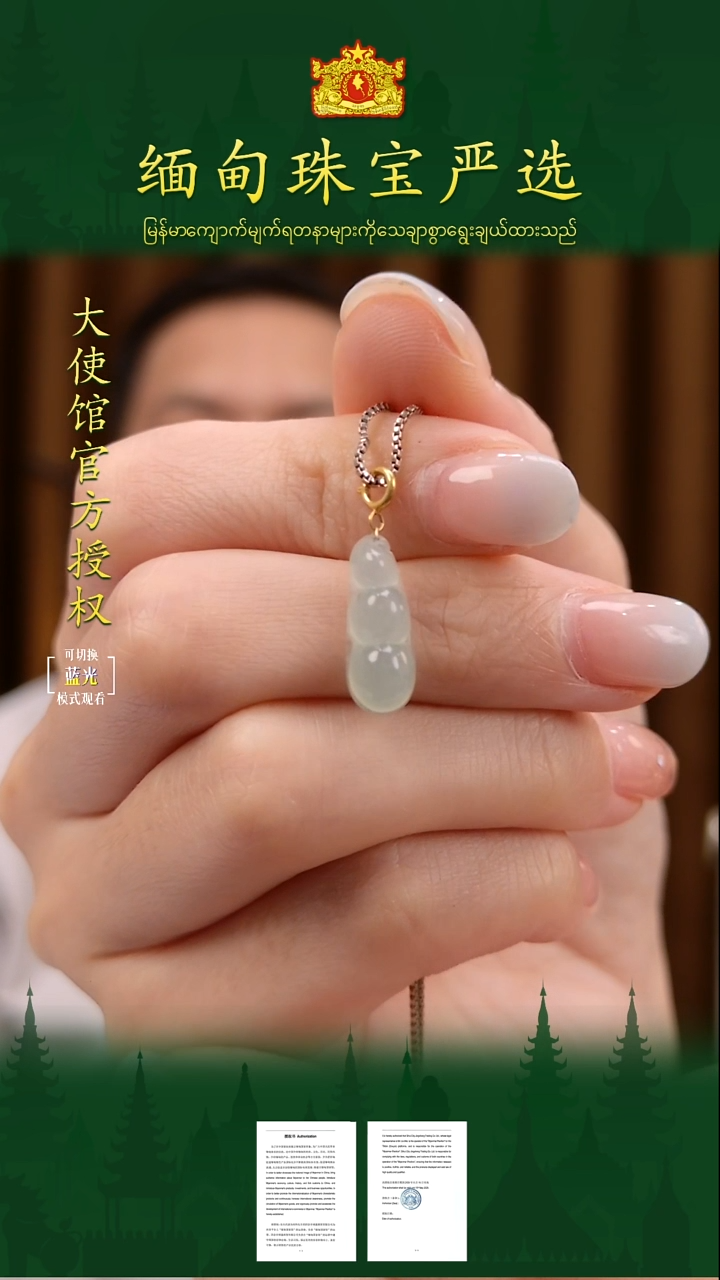 吊坠(不含链)18K金镶嵌翡翠 缅甸珠宝严选ZYX
