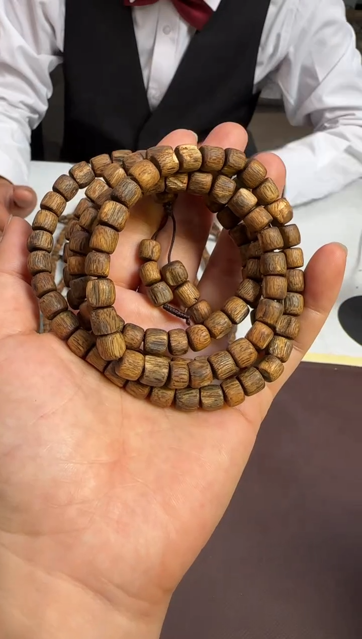 手串沉香金丝油窖藏海南老白棋树心油桶珠长串多样性发1