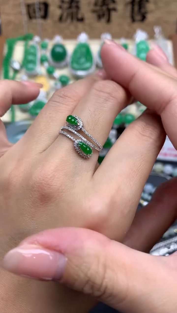 【闪购商品】翡翠戒指18K金镶嵌410-中国好珍宝