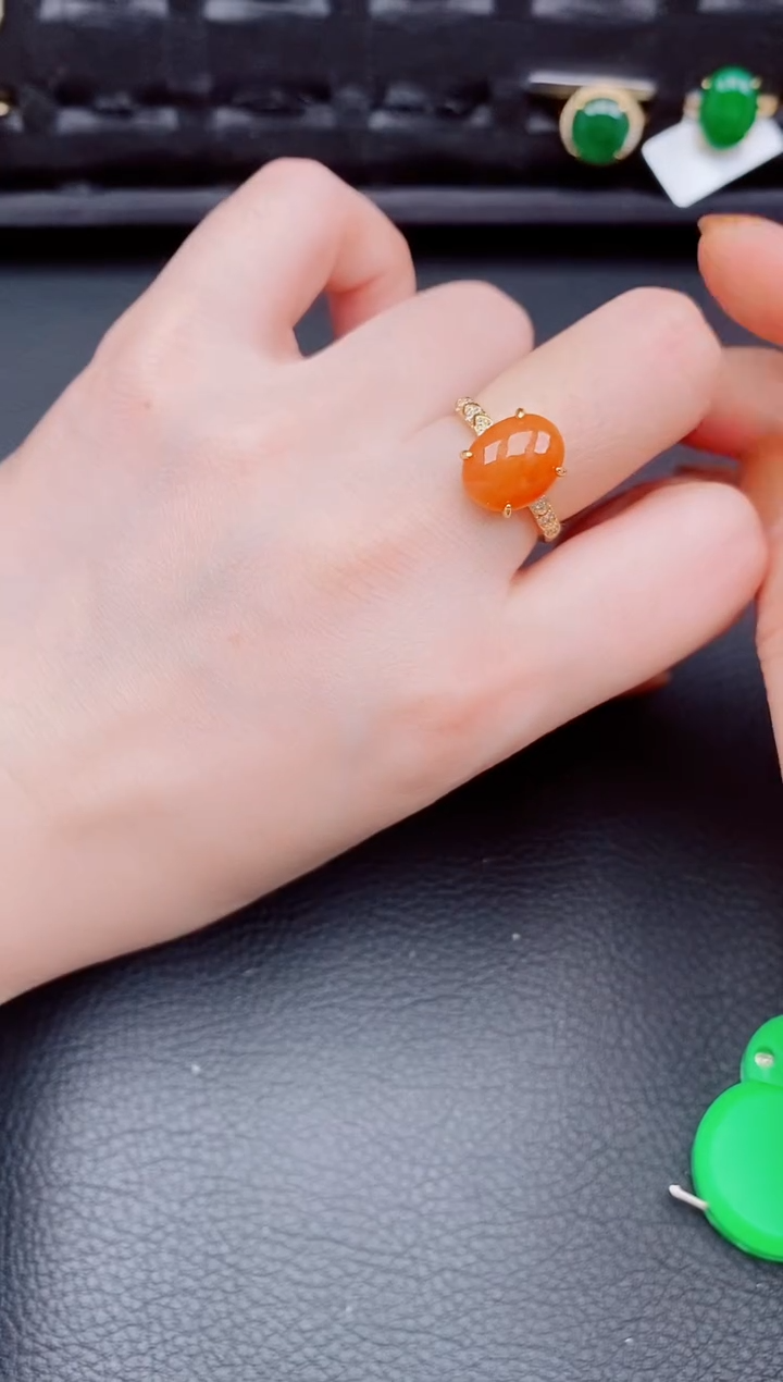 【闪购商品】翡翠戒指银S925镶嵌天然a货翡翠273
