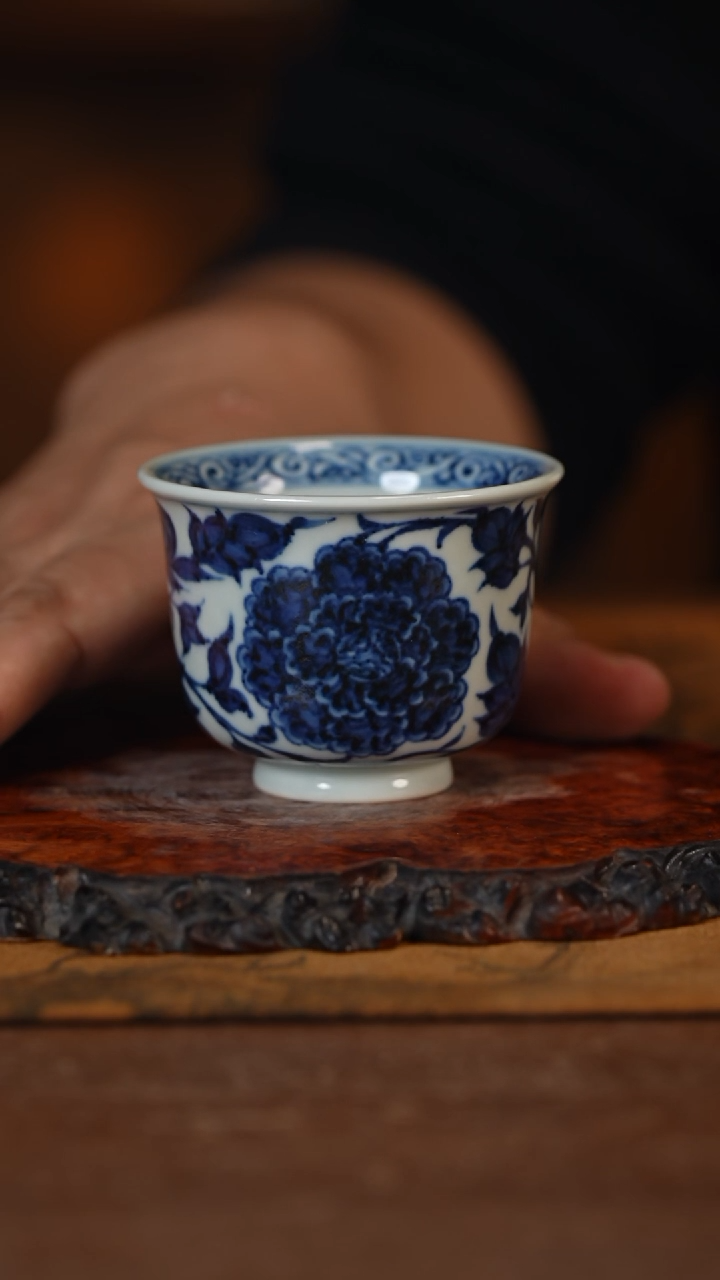 【闪购商品】杯古蓝堂 青花牡丹小杯