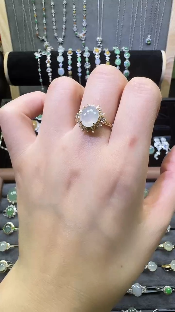 银S925镶嵌戒指翡翠戒指16