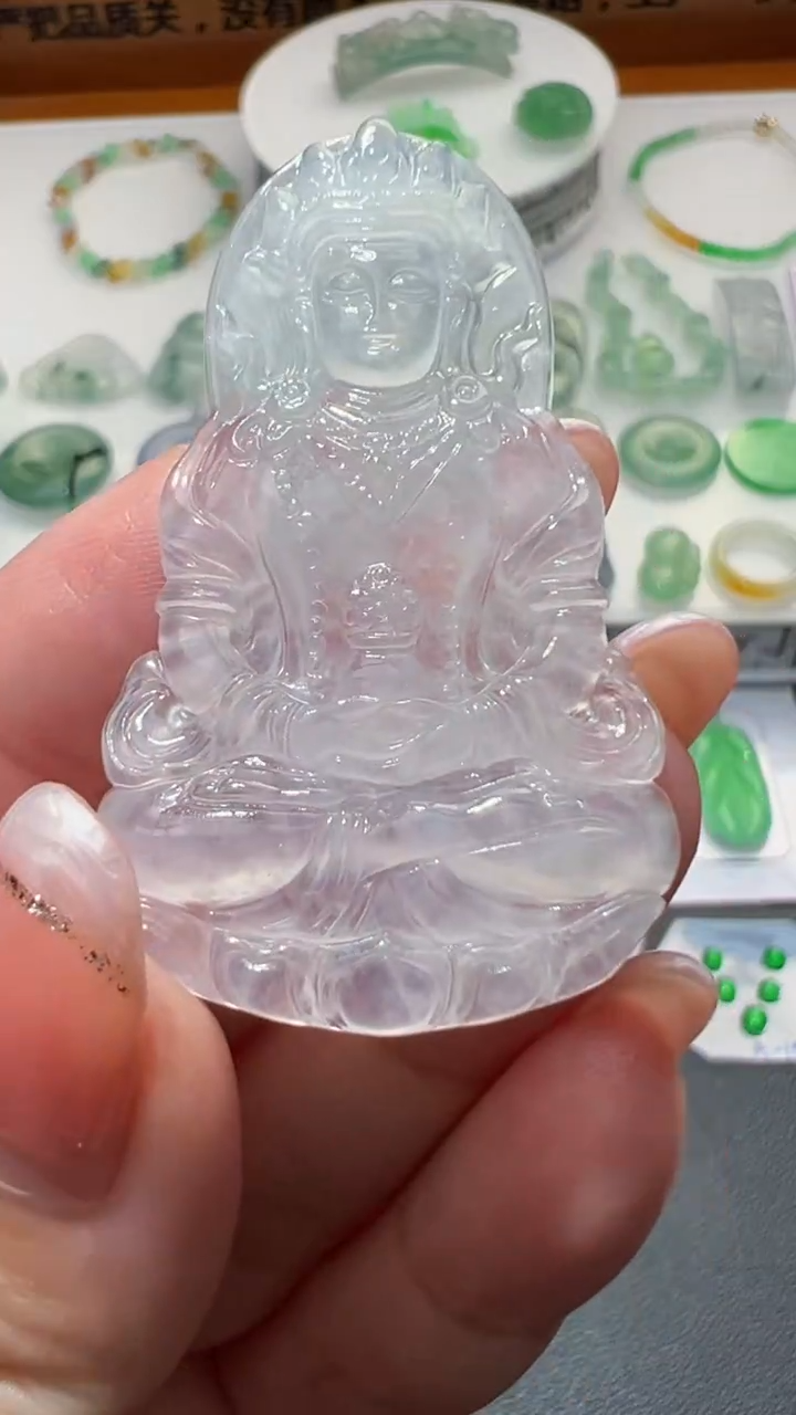 定制翡翠未镶嵌47.2*29*4.0观音