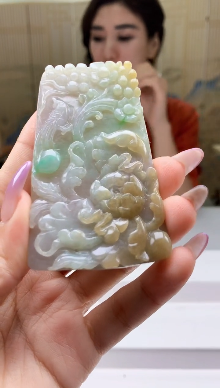 【闪购商品】定制翡翠未镶嵌4829ty-毛货挂件55