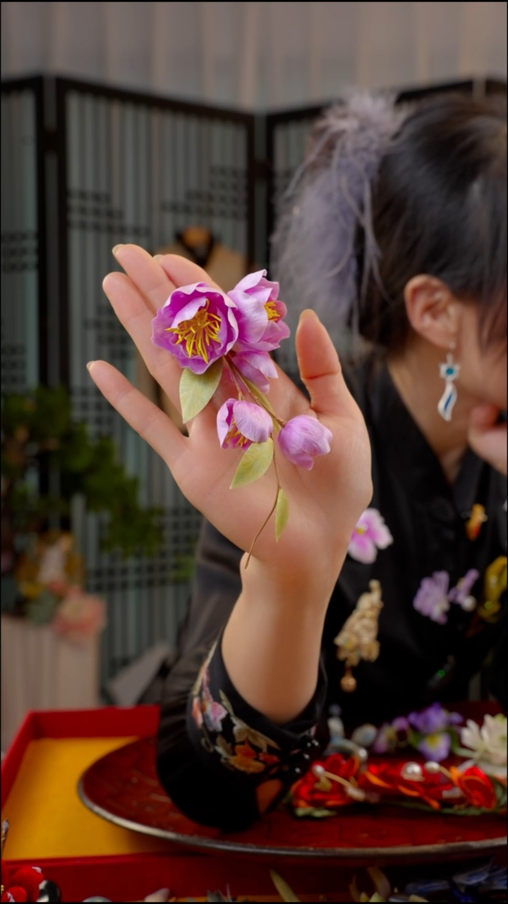 刺绣非遗苏绣绒花