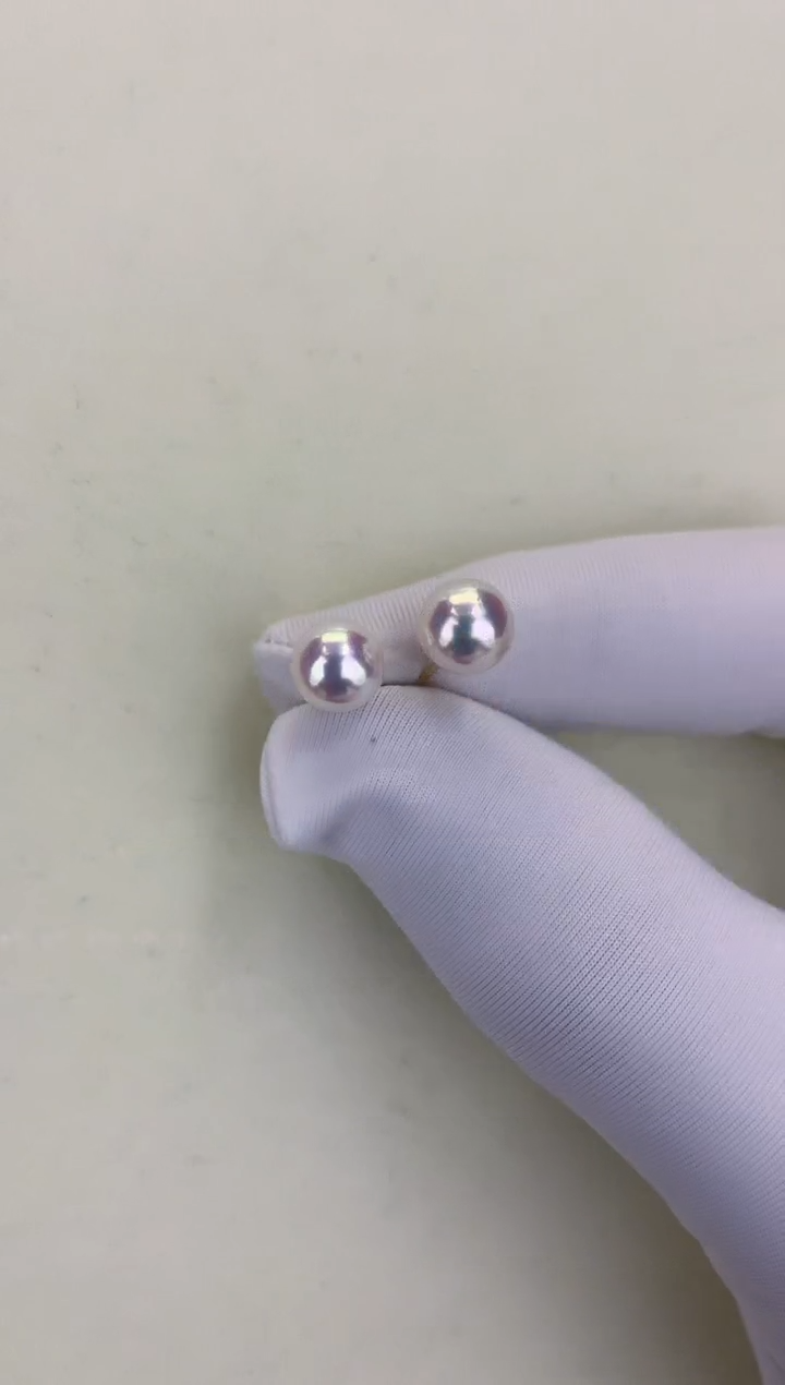 18K金镶嵌DA海水珍珠 GD003 6-7 素钉定制