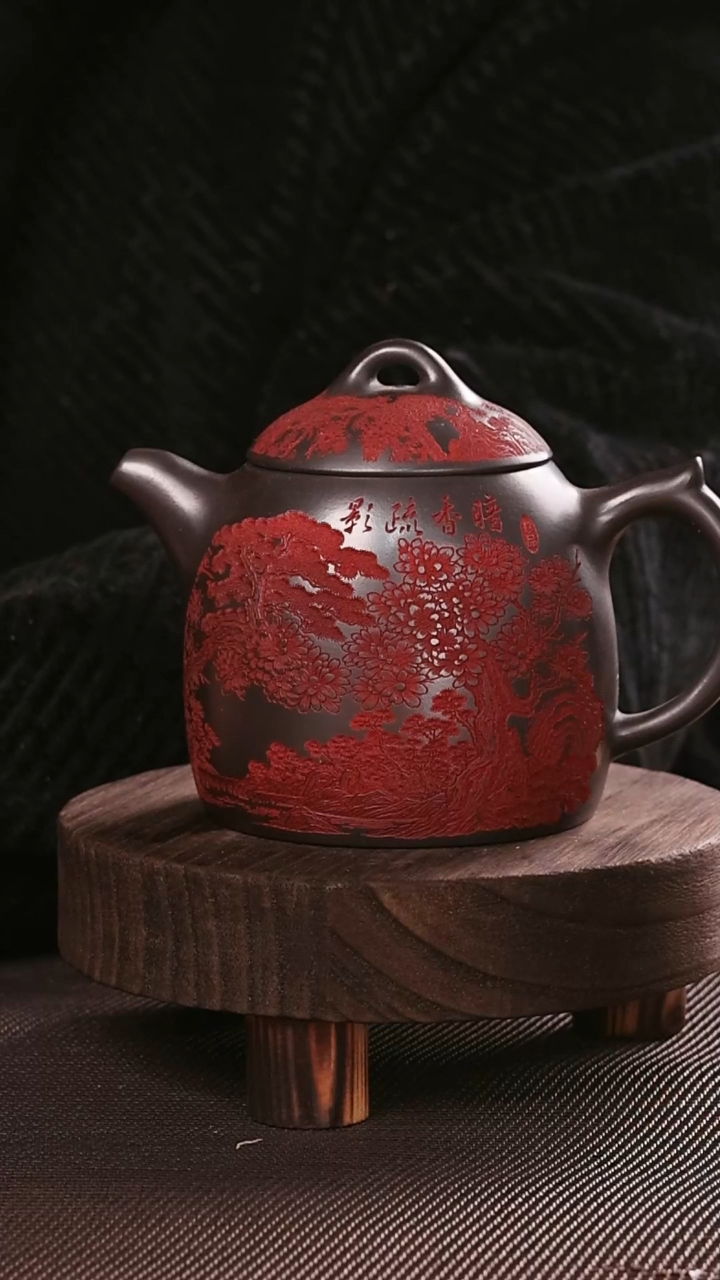 茶杯紫砂紫砂刻绘主人杯暗香疏影秦权