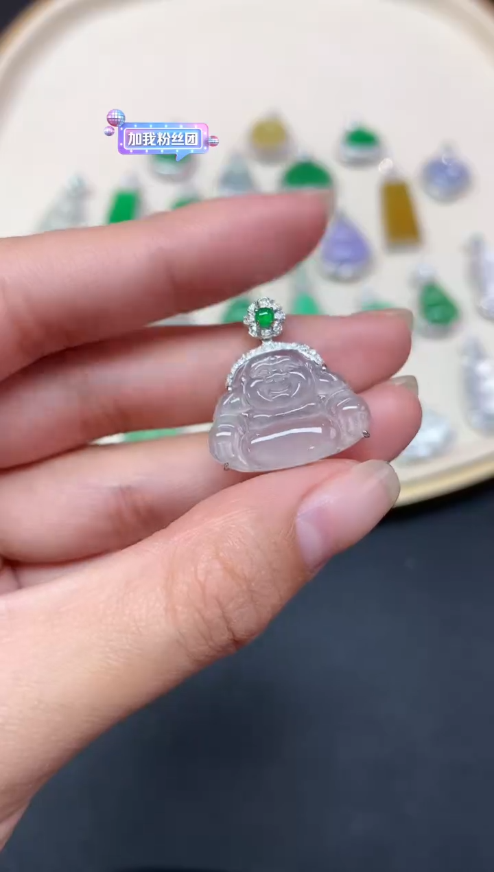 【闪购商品】翡翠吊坠(不含链)18K金镶嵌A207|2980