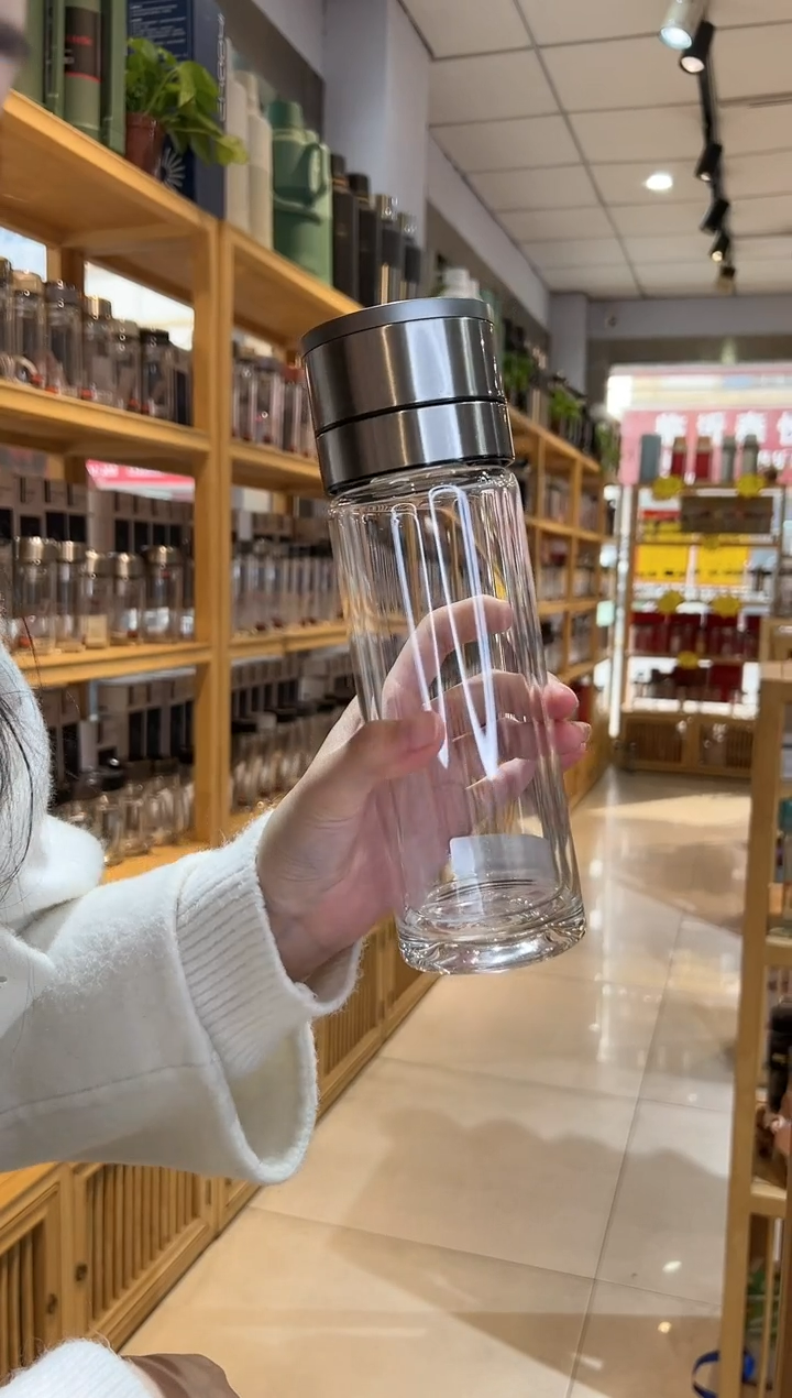 【闪购商品】双层高档400ml高硼硅茶杯