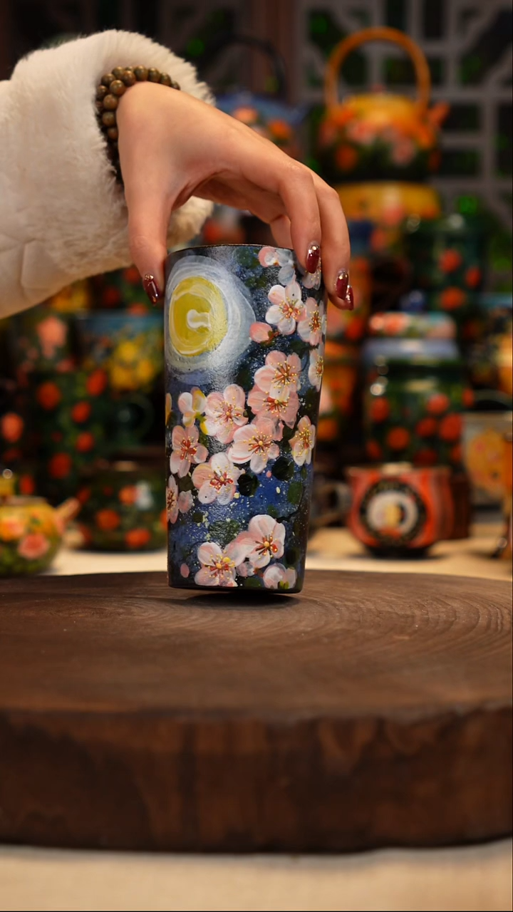 紫砂油画手绘釉下彩