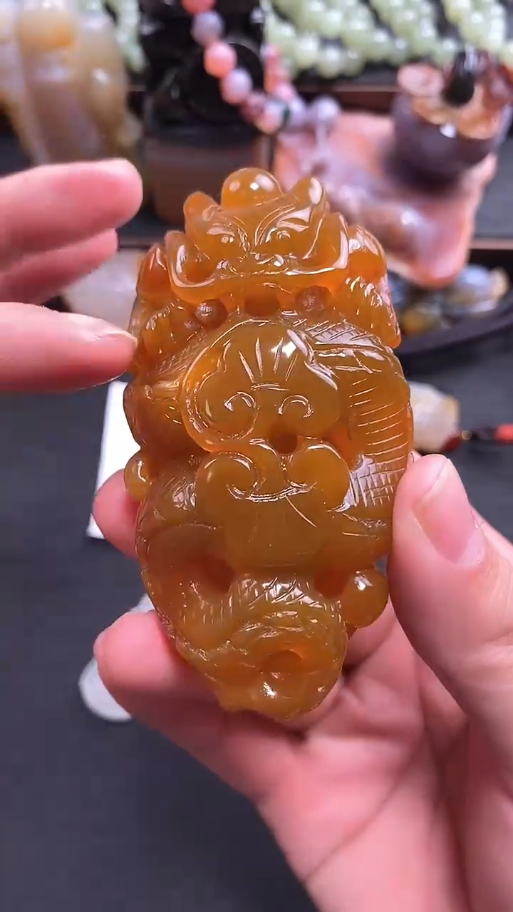 【闪购商品】玛瑙/玉髓龙未镶嵌手把件