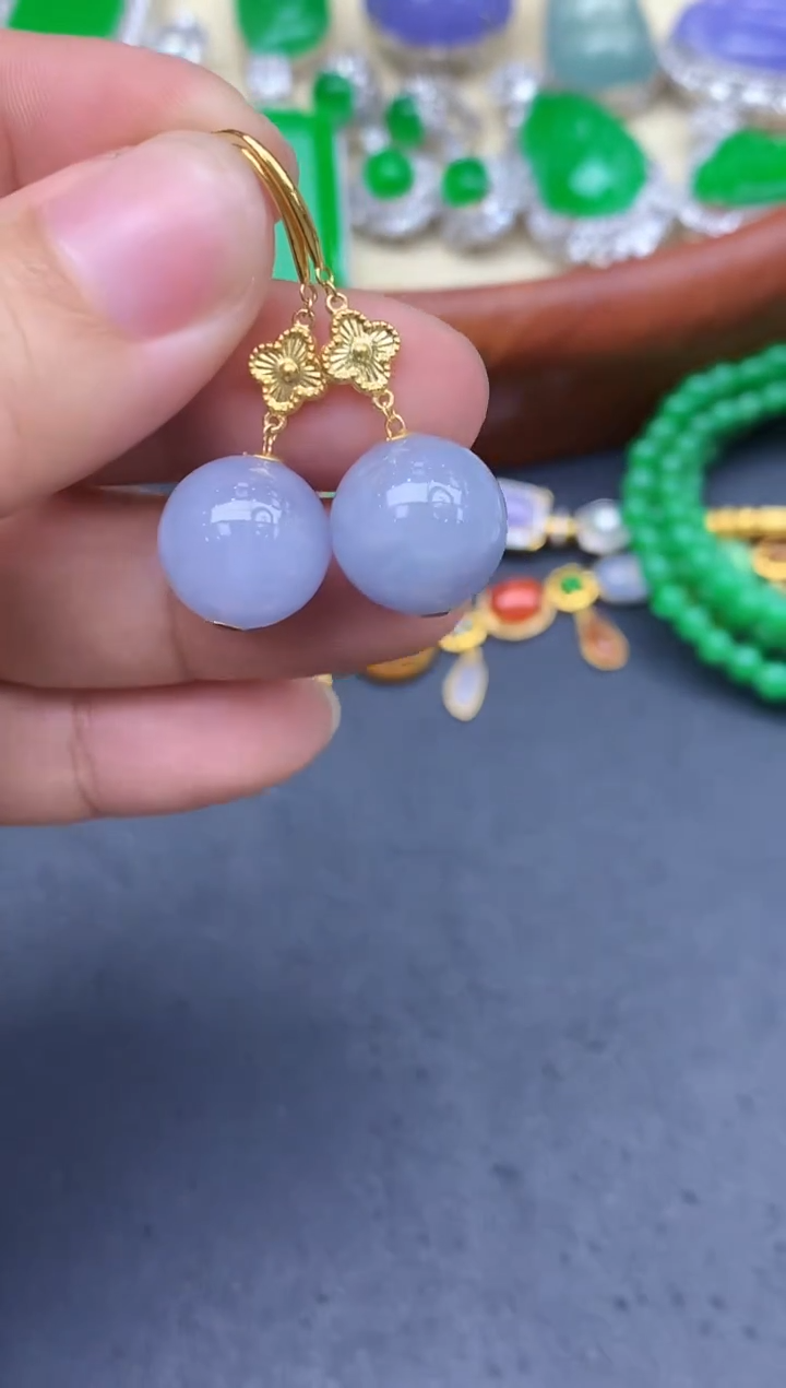 18K金镶嵌翡翠耳饰406-中国好珍宝