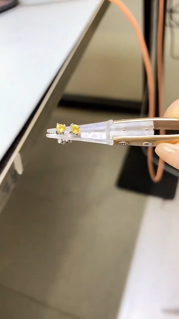 银S925镶嵌耳饰碧玺天然碧玺耳钉