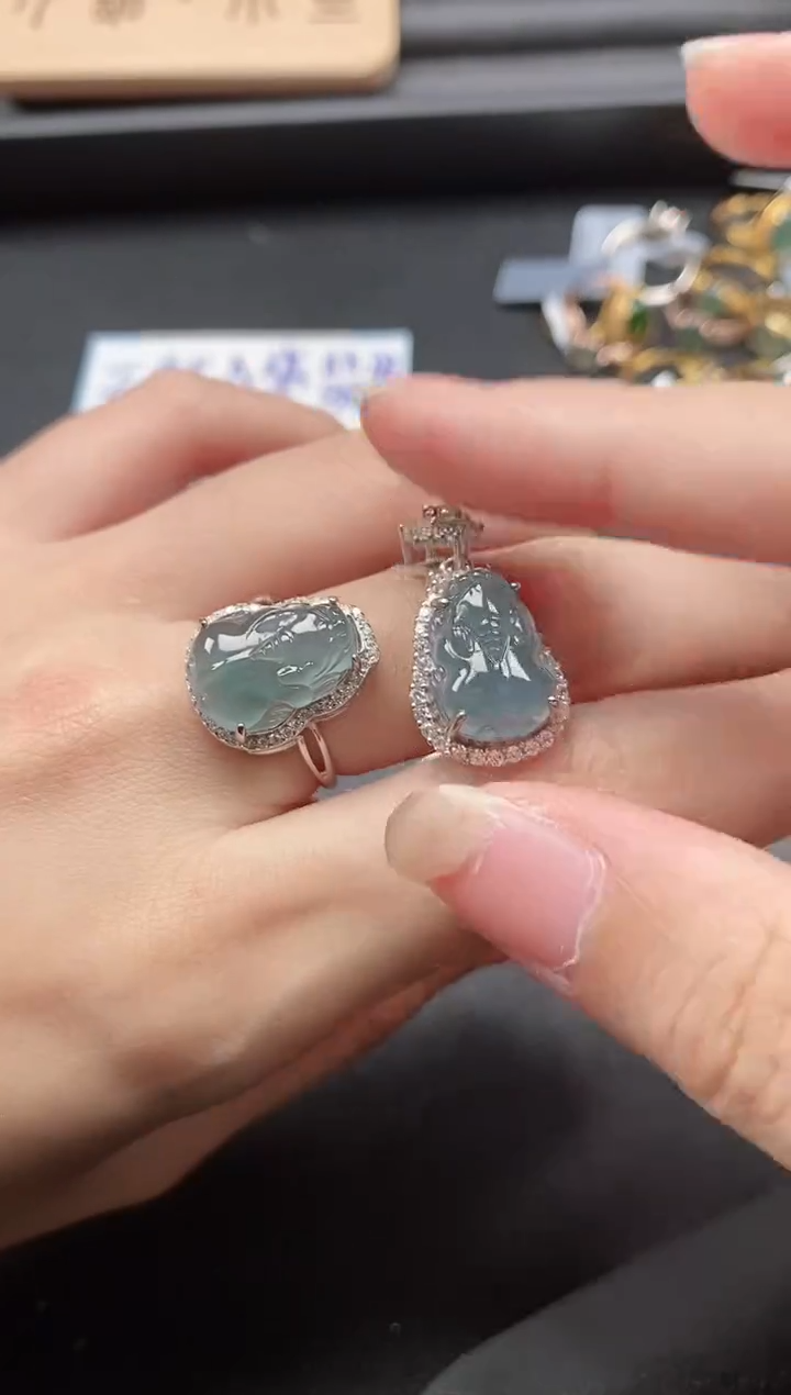 翡翠戒指银S925镶嵌515114