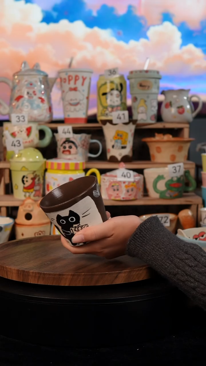 陶瓷双饮款景德镇手工手绘陶瓷