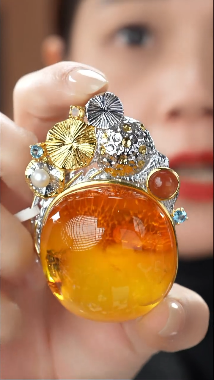 琥珀吊坠(不含链)未镶嵌精品吊坠