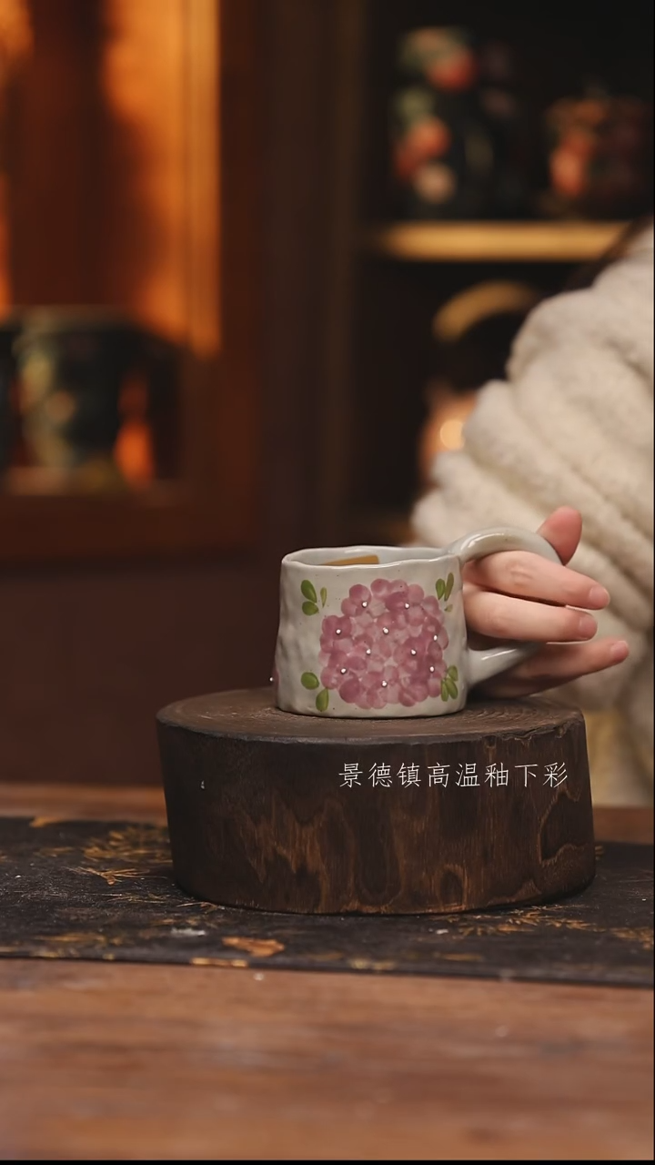 陶瓷景德镇高温釉下手绘陶瓷@L359@