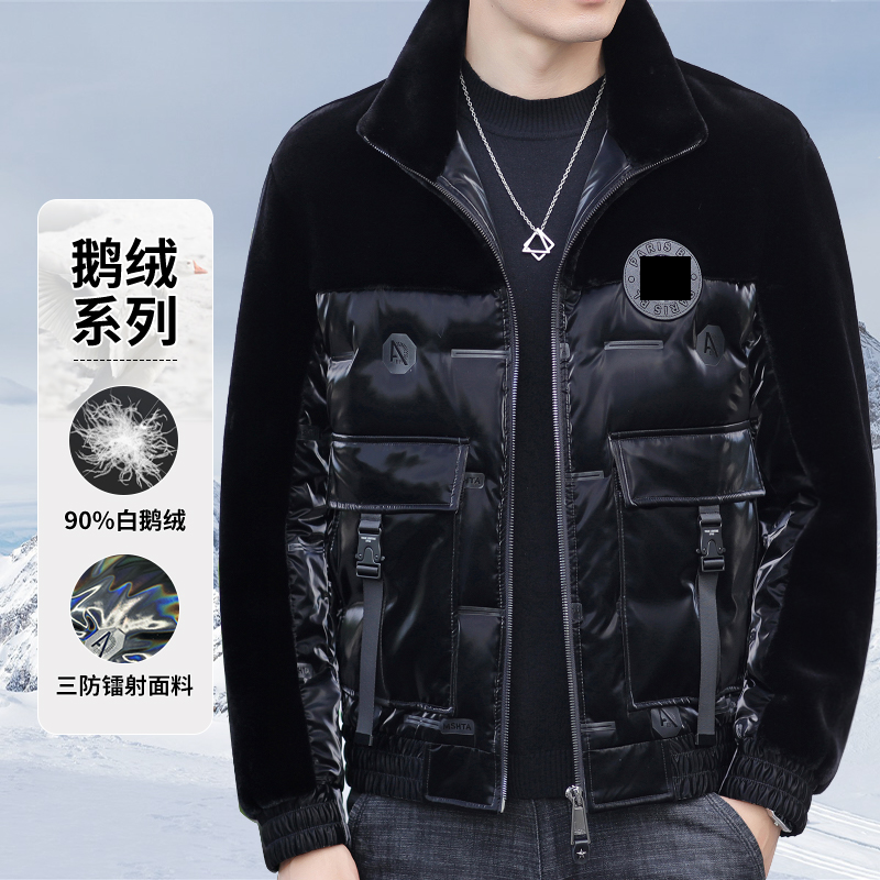 【扣人心弦】90白鹅绒服男士男款金D绒亮面鹅绒外套潮流防风保暖