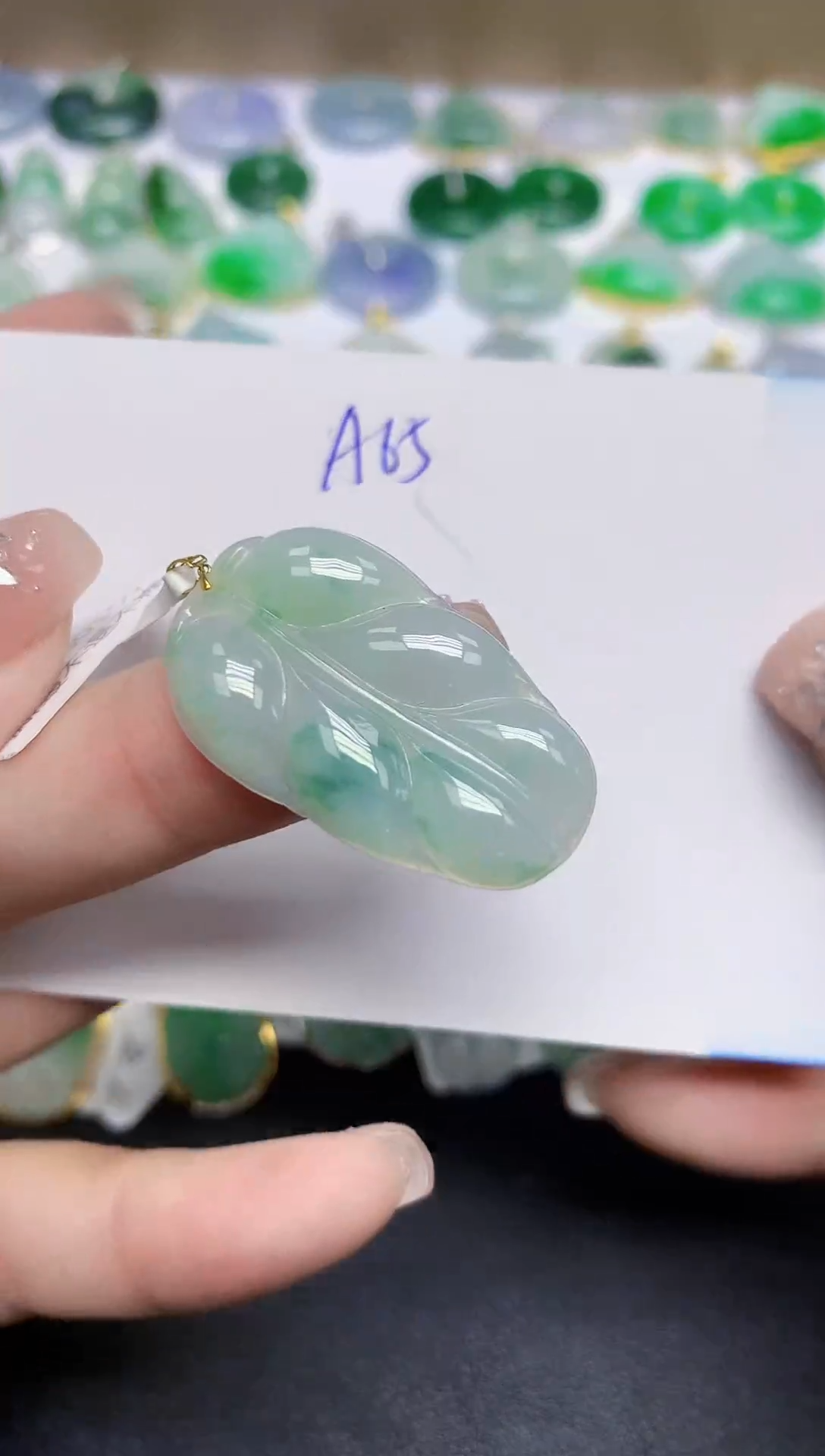 颈饰18K金镶嵌翡翠天然缅甸翡翠A货翡翠百元以上9元证书费自理