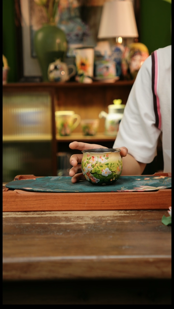 瓷片景德镇纯手工釉下彩精品茶具