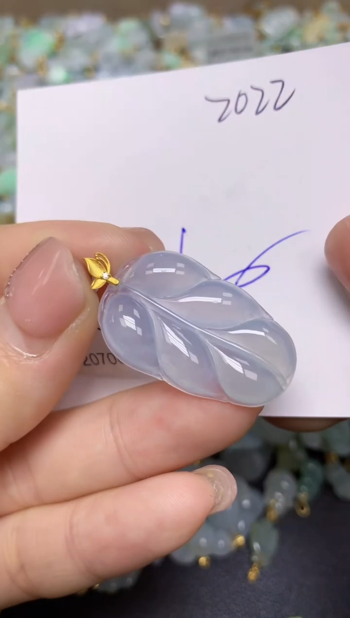 【闪购商品】翡翠挂件18K金镶嵌 天然翡翠A货