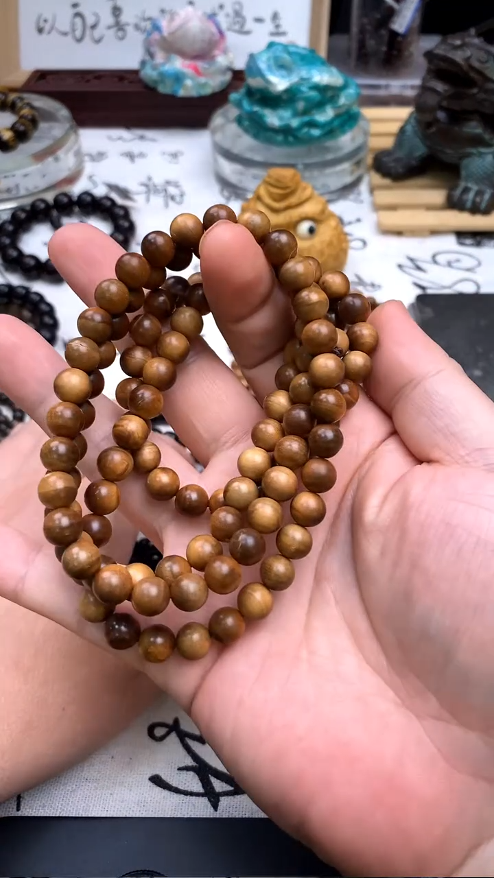 檀香木手串/手链蜗****A0.8瑕疵