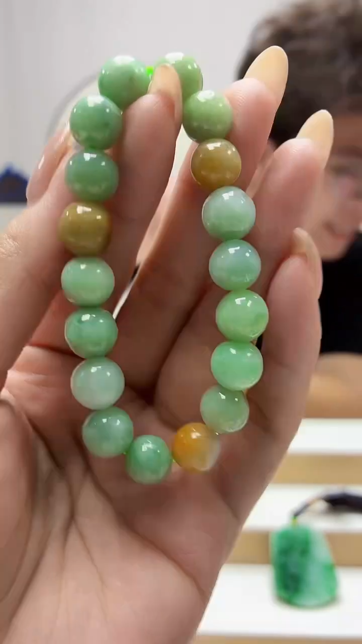 未镶嵌定制翡翠4688MM-毛货手串35