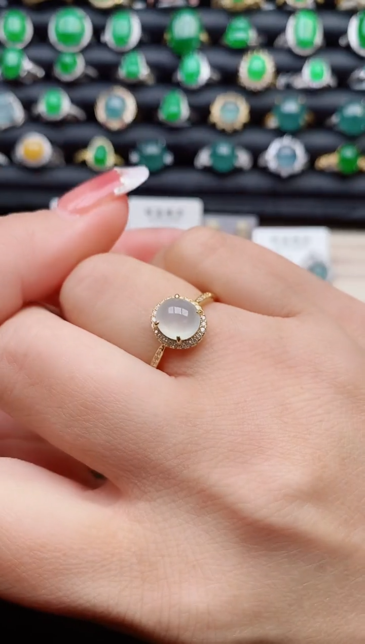 【闪购商品】翡翠戒指银S925镶嵌058080