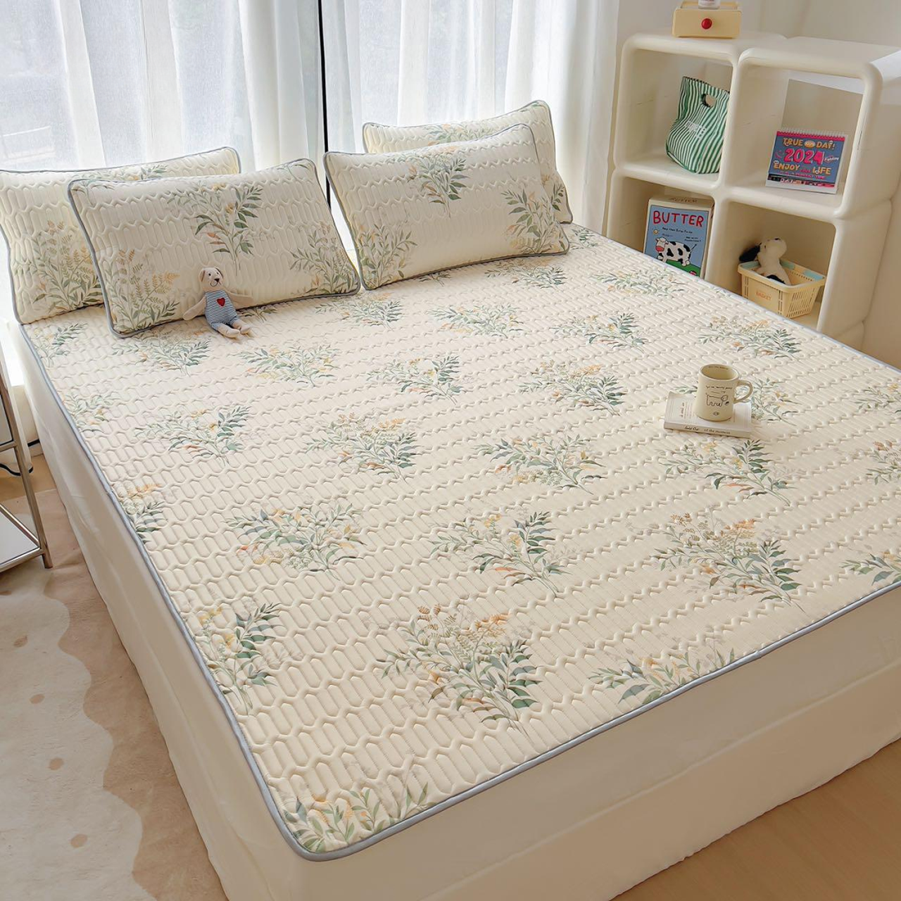 睡拾光柔软清凉乳胶凉席三件套-仙草FLK