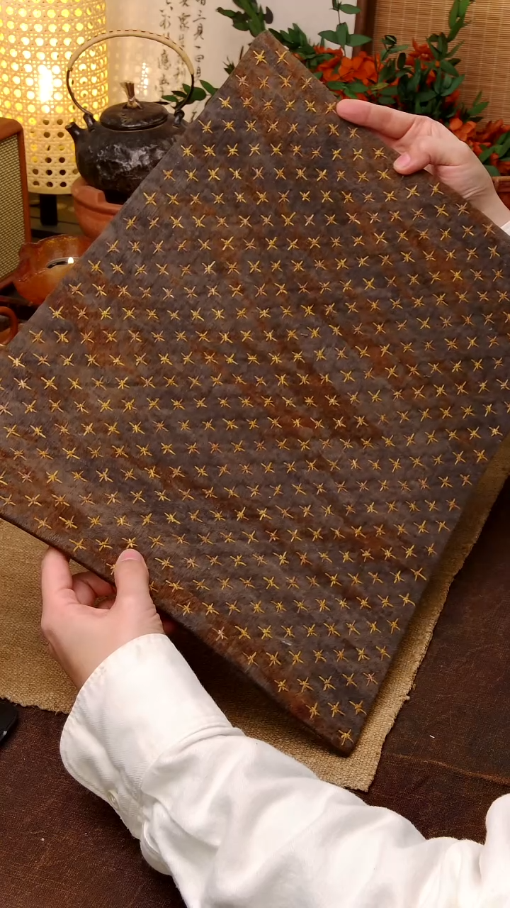 Cici手作刺子绣柿染壶垫杯垫-811