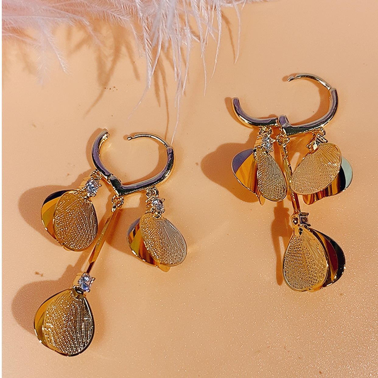 铜合金耳饰 （219号）宫廷耳环麦穗耳饰设计感欧若智性风