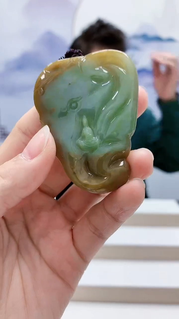 未镶嵌定制翡翠5175lr-毛货挂件39